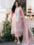 3 Piece - Unstitched Lawn Full Embroidered Shirt With Organza Embroidered Dupatta