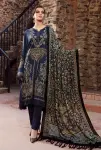 3 Piece - Unstitched Dhanak Stuff Full Embroidered Suit With Wool Shawl