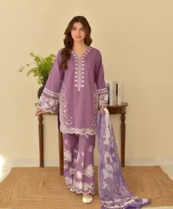 3 Piece - Lawn Full Embroidered Suit With Digital Printed Dupatta