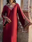 3 Piece - Lawn Embroidered Suit With Chiffon Embroidered Dupatta And Trouser