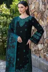 3 Piece - Unstitched Dhanak Stuff Full Embroidered Suit With Digital Printed Whool Shawl