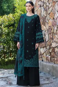 3 Piece - Unstitched Dhanak Stuff Full Embroidered Suit With Digital Printed Whool Shawl