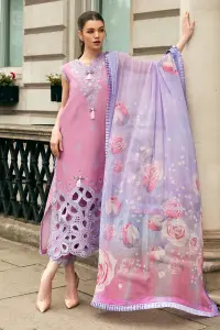 3 Piece - Lawn Embroidered Shirt With Printed Poly Lawn Dupatta