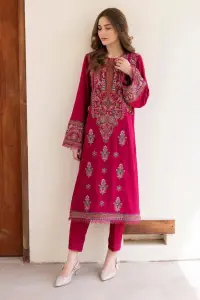 2 Piece - Lawn Full Embroidered Shirt And Trouser