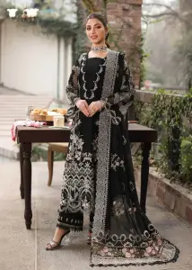 3 Piece - Unstitched Lawn Full Embroidered Shirt With Cotton Net Embroidered Dupatta